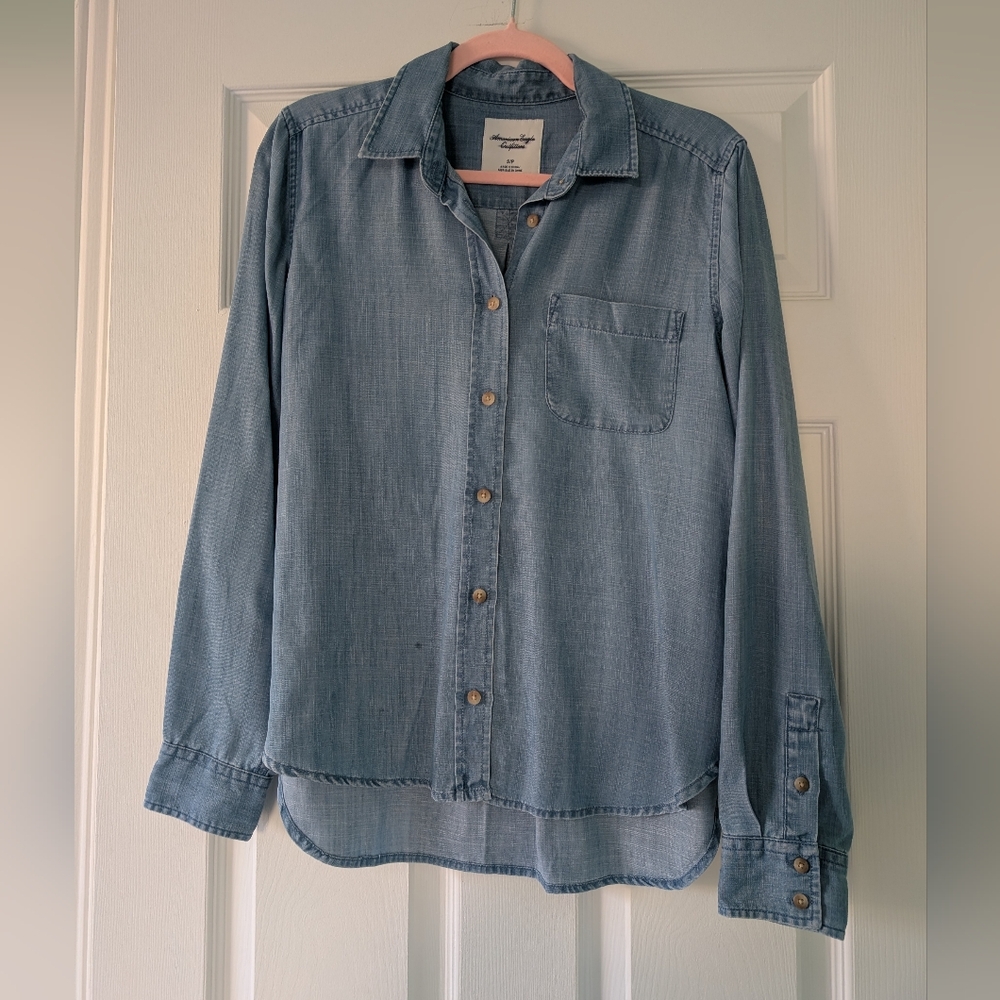 American Eagle Blue Denim Shirt